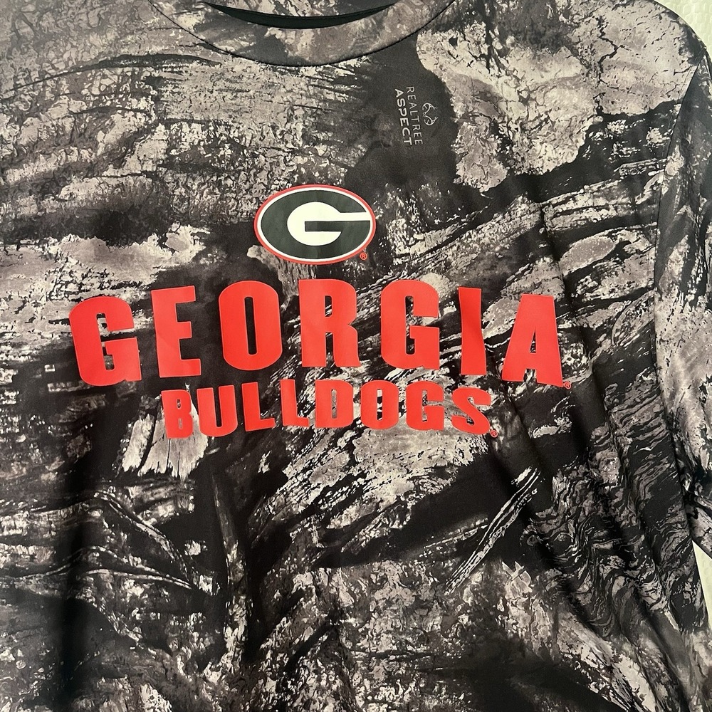 Georgia Bulldogs Realtree‎ Fishing By Colosseum Camo Mens Large DriFit Shirt - Picture 3 of 4